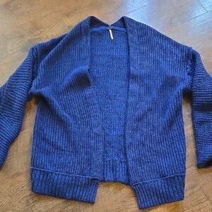 Free People Blue Cardigan Sweater- Thick And Heavy!